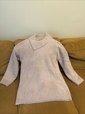 Barefoot Dreams Light Pink Funnel-Neck Cozy Sweater